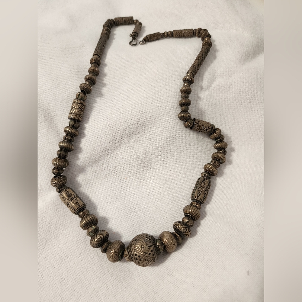 Rustic Sterling Silver,925 Beaded On Chain Necklace - Picture 6 of 6